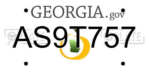 AS9T757 Georgia License Plate