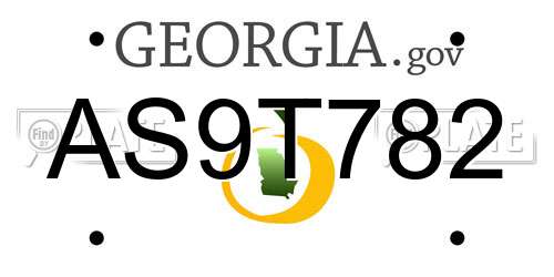 AS9T782 Georgia License Plate