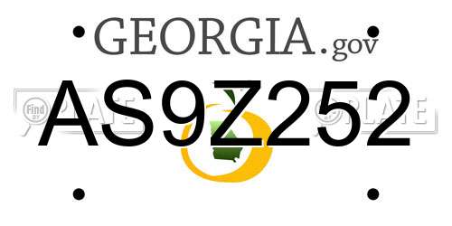 AS9Z252 Georgia License Plate