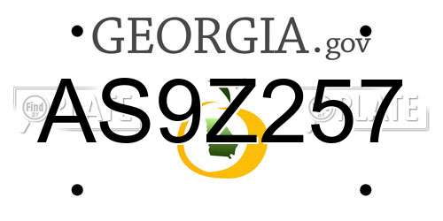 AS9Z257 Georgia License Plate