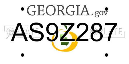 AS9Z287 Georgia License Plate
