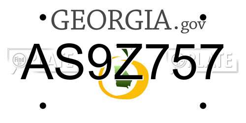 AS9Z757 Georgia License Plate