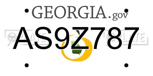 AS9Z787 Georgia License Plate