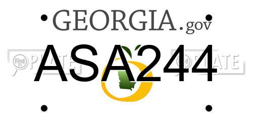 ASA244 Georgia License Plate