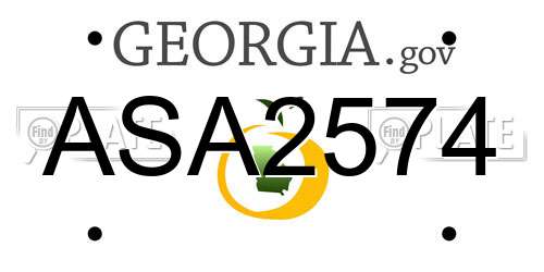 ASA2574 Georgia License Plate