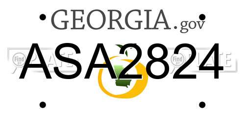 ASA2824 Georgia License Plate
