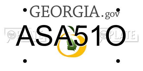 ASA51O Georgia License Plate