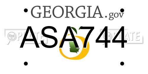 ASA744 Georgia License Plate