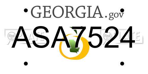 ASA7524 Georgia License Plate