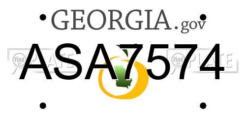 ASA7574 Georgia License Plate