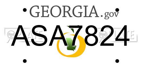 ASA7824 Georgia License Plate