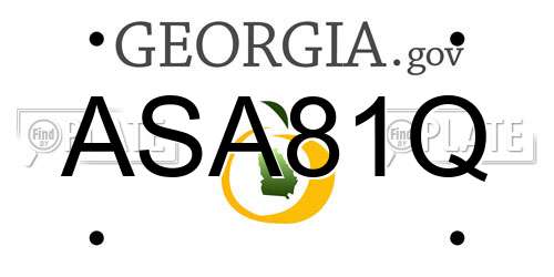 ASA81Q Georgia License Plate