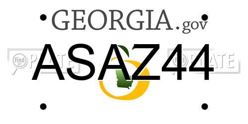 ASAZ44 Georgia License Plate
