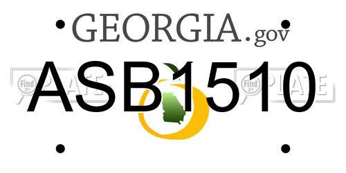 ASB1510 Georgia License Plate
