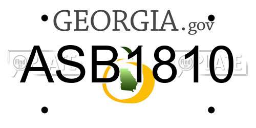 ASB1810 Georgia License Plate