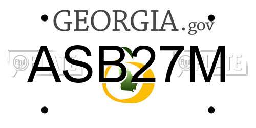 ASB27M Georgia License Plate