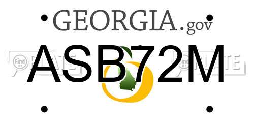 ASB72M Georgia License Plate