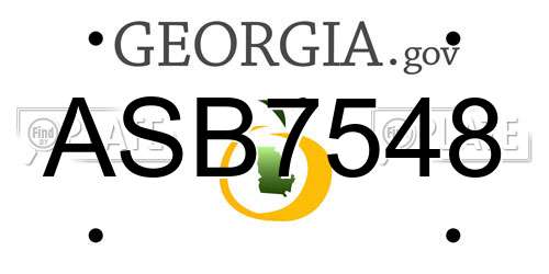 ASB7548 Georgia License Plate