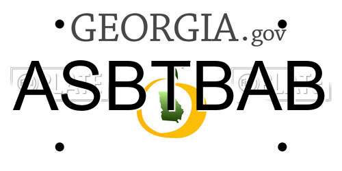 ASBTBAB Georgia License Plate