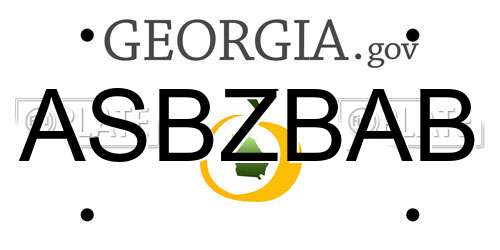 ASBZBAB Georgia License Plate