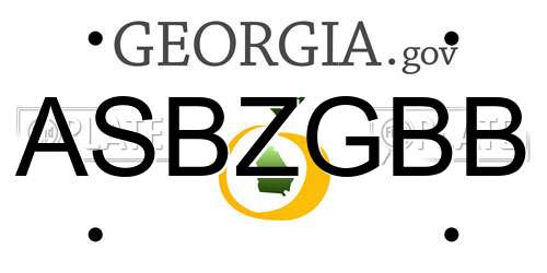 ASBZGBB Georgia License Plate