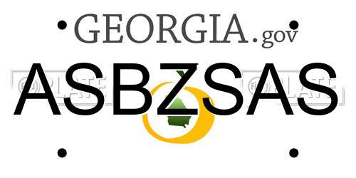 ASBZSAS Georgia License Plate