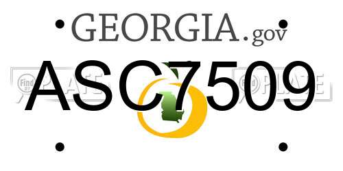 ASC7509 Georgia License Plate