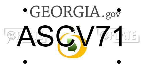 ASCV71 Georgia License Plate