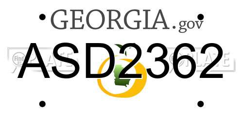 ASD2362 Georgia License Plate