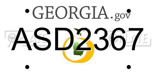 ASD2367 Georgia License Plate