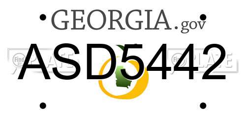 ASD5442 Georgia License Plate