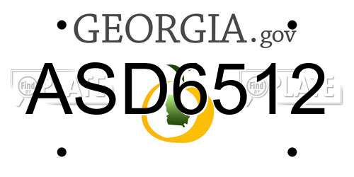 ASD6512 Georgia License Plate
