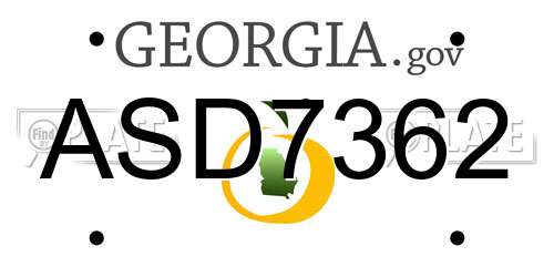 ASD7362 Georgia License Plate