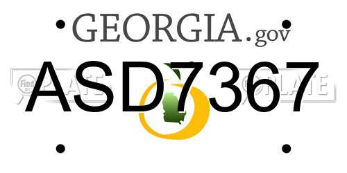 ASD7367 Georgia License Plate