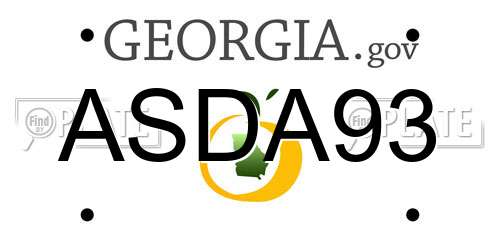 ASDA93 Georgia License Plate