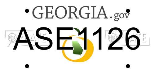ASE1126 Georgia License Plate