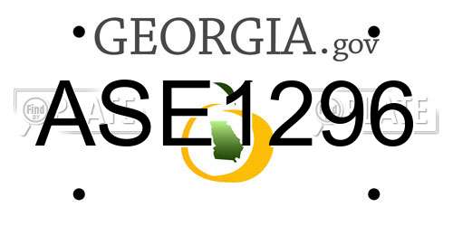 ASE1296 Georgia License Plate