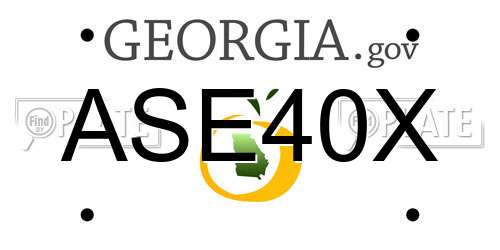 ASE40X Georgia License Plate