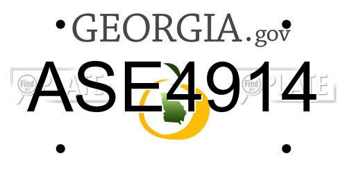 ASE4914 Georgia License Plate