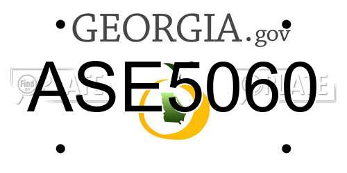 ASE5060 Georgia License Plate
