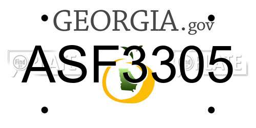ASF3305 Georgia License Plate