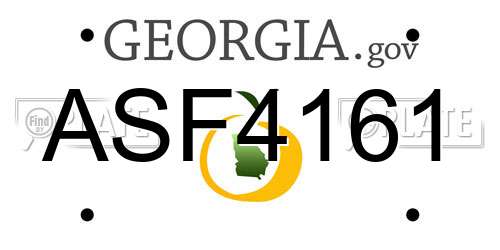 ASF4161 Georgia License Plate