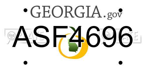 ASF4696 Georgia License Plate