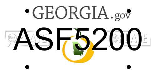 ASF5200 Georgia License Plate