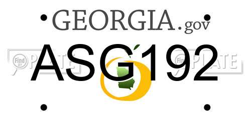 ASG192 Georgia License Plate