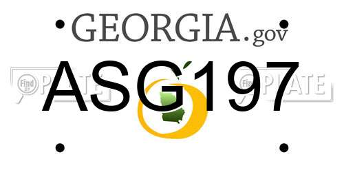 ASG197 Georgia License Plate