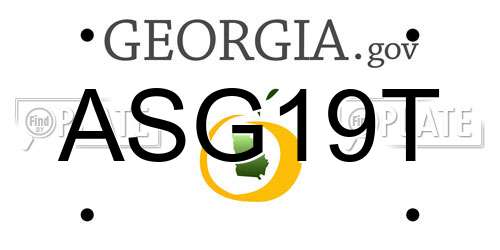 ASG19T Georgia License Plate