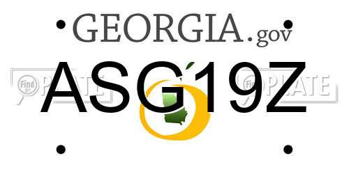 ASG19Z Georgia License Plate