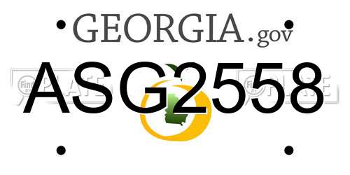 ASG2558 Georgia License Plate