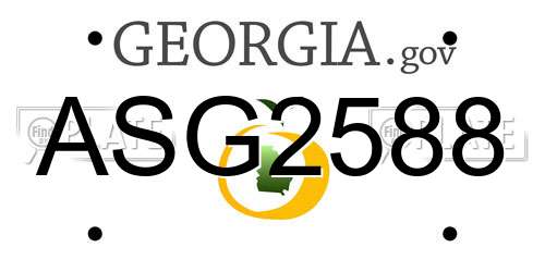 ASG2588 Georgia License Plate